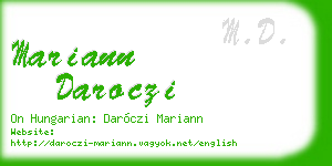 mariann daroczi business card